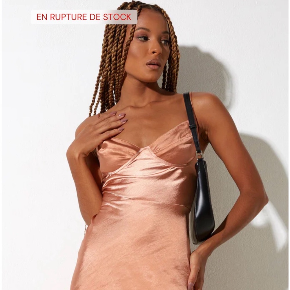 FREE - Motel Rocks Copper Satin Slip Dress